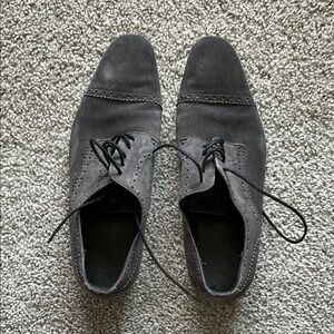 Men's Gray Suede Dress Shoes